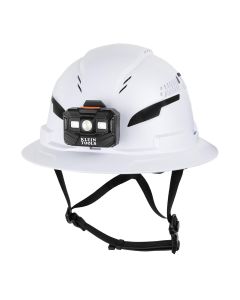 KLE60406T2RL image(0) - Klein Tools Class E Type 2 Hard Hat, Non-Vented Full Brim with Chin Strap and Headlamp