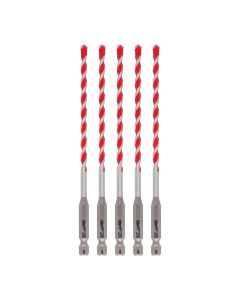 MLW48-20-9157 image(0) - Milwaukee Tool 3/16" x 4" x 6" SHOCKWAVE Impact Duty Carbide Hammer Drill Bits - Bulk 5 PK