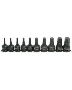 KKNRS14012M-10-L60 image(0) - Ko-ken USA RS14012M/10-L60 1/2 Sq. Dr. Bit Socket set  4-19mm Hex Length 60mm  10 pieces