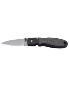 KLE44002 image(0) - Klein Tools Lightweight Lockback Knife, 2-3/8-Inch Drop Point Blade, Black Handle