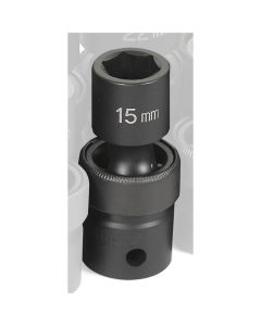 GRE2015UM image(0) - Grey Pneumatic 1/2" Drive x 15mm Standard Universal Socket