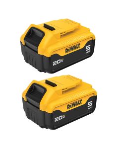 DWTDCB205-2 image(1) - DeWalt 20V MAX* 5Ah Battery (2 pk)