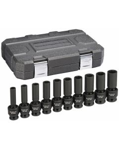 KDT84945N image(0) - GEARWRENCH 10 Piece 1/2 Inch Drive 6 Point Deep Universal Impact Metric Socket Set