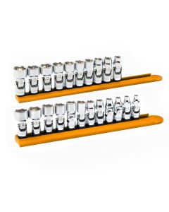 KDT86539 image(1) - GearWrench 22 Piece 1/4 Inch and 3/8 Inch Drive 6 Point Metric Flex Socket Set