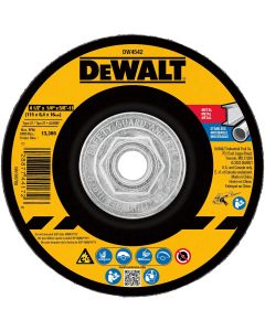 DWTDW4542 image(0) - DEWALT 4-1/2" x 1/4" x 5/8"-11 Metal & Stainless Grinding Wheel