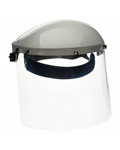 Sellstrom Face Shield - 301 Series - 8" x 15.5" x 0.40" Window - Clear - Ratcheting Headgear - Single Crown