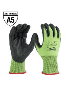 Milwaukee Tool High Visibility Cut Level 5 Polyurethane Dipped Gloves - XXL