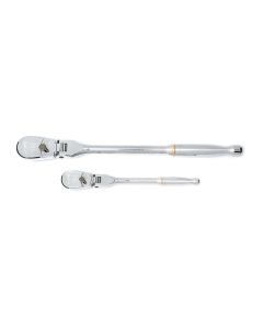 KDT81216T image(0) - GEARWRENCH 2 Piece 1/4 Inch & 3/8 Inch Drive 90-Tooth Flex Head Teardrop Ratchet Set