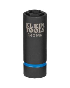 KLE660 image(0) - Klein Tools 3-in-1 Slotted Impact Socket, 12-Point, 3/4 and 9/16-Inch