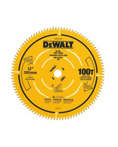 DWTDWA112100 image(0) - BLACK+DECKER 12 in. 100T Ultra Fine Finish Saw Blade