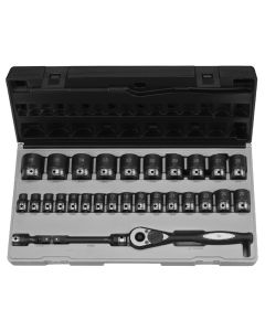 GRE82629M image(0) - Grey Pneumatic 1/2" Drive 29 Piece Metric Duo-Socket Set - 6 Point