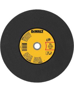 DWTDWA8031 image(0) - DEWALT 14 In x 1/8 in Aluminum Oxide Abrasive Chop / Cut-Off Blade with 20 mm Arbor For Metal Cutting (1 Pack)