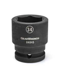 KDT84848 image(0) - GEARWRENCH 3/4 Inch Drive 6 Point Standard Impact Metric Socket 37mm