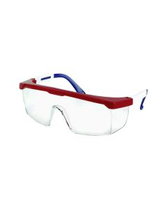 SRWS76701 image(0) - Sellstrom Safety Glasses - Sebring Series - Clear Lens - Red/White/Blue Frame - Hard Coated