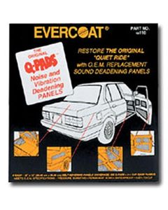 FIB116 image(0) - Fibre glass Evercoat Q-Pad 100116 Sound Deadening Panel, 12 x 12 in, Fiberglass, Black
