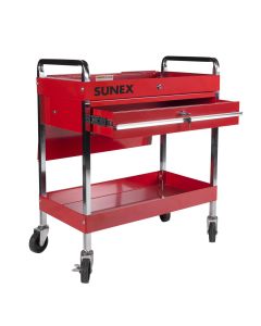 SUN8013A image(0) - SUNEX 350Lb Capacity Service Cart with Locking Top With Locking Drawer - Red