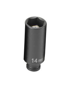 GRE914MDG image(0) - Grey Pneumatic 1/4" Drive x 14mm Magnetic Deep Socket