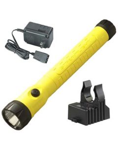 Streamlight 260 Lumen PolyStinger LED HAZ-LO Flashlight - 120V/100V AC/12V DC - Smart Charge - Yellow