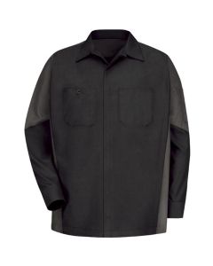 VFISY10BC-RG-XXL image(0) - Workwear Outfitters Men's Long Sleeve Two-Tone Crew Shirt Black/Charcoal, XXL