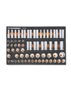 KDTGWMSSKT12MM image(0) - GEARWRENCH 67 Piece 1/2" Drive Master Metric Socket Set in Foam Storage Tray