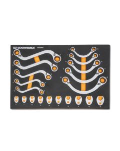 KDTGWMSSRWMM image(0) - GEARWRENCH 20 Piece Specialty Ratcheting Metric Wrench Set in Foam Storage Tray