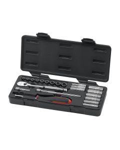 GearWrench 22 Piece 1/4 Inch Drive 6 & 12 Point Standard & Deep SAE Mechanics Tool Set