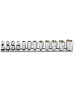 KKNRS2400M-12 image(0) - Ko-ken USA RS2400M/12 1/4 Sq. Dr. Socket set 4-14mm 6 point  12 pieces