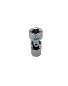 VIMDDSUJET414 image(0) - VIM Tools E14 TORX Dual Drive Stubby UJ Socket - 1/4 Inch X 11 mm Drive