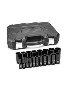 KDT84934N image(0) - GearWrench 19 Piece 1/2 Inch Drive 6 Point Deep Impact SAE Socket Set