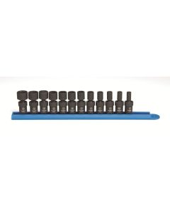 KDT84905 image(0) - GEARWRENCH 12 Piece 1/4 Inch Drive 6 Point Standard Universal Impact Metric Socket Set