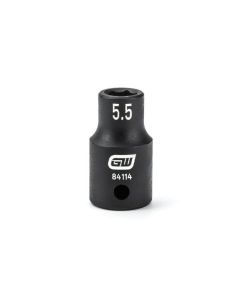 KDT84114 image(0) - GEARWRENCH 1/4 Inch Drive 6 Point Standard Impact Metric Socket 5.5mm