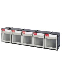LDS1010019 image(0) - ShopSol Flip Out Part Storage Bins - 5 Compartment