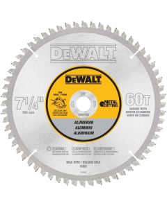 DWTDWA7758 image(0) - DEWALT 60 Teeth Aluminum Cutting 5/8-Inch Arbor, 7-1/4-Inch