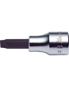 KKN3005-5 image(0) - Ko-ken USA 3005-5 3/8 Square Drive Bit Socket Slotted 1.0X5.5 Length 60 mm