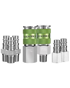 LEGA53457FZ image(0) - Legacy Manufacturing Flexzilla Pro High Flow Coupler and Plug Kit, 7-Piece, 1/4" Body, 1/4" NPT