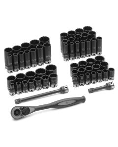 GRE81259CRD image(0) - Grey Pneumatic 3/8" Drive 59 Piece Fractional & Metric Duo-Socket Set - 12 Point