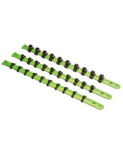 VIMV523G image(0) - VIM TOOLS Socket Rack Set 1/4 Inch - 3/8 Inch - 1/2 Inch- Green
