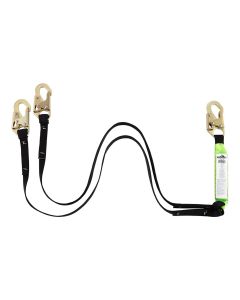 PeakWorks Shock Absorbing Lanyards - Tear Pack 1” Webbing - Double Leg - Weight Capacity 130 to 310 Lbs - 6'