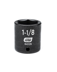 KDT84512N image(0) - GEARWRENCH 1/2 Inch Drive 6 Point Standard Impact SAE Socket 1-1/8 Inch