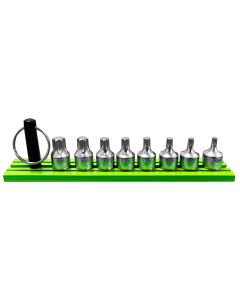VIMHCIP1550 image(0) - VIM Tools 8 Piece TORX Plus 1/4 Inch Drive Half Cut Driver Set with Magrail