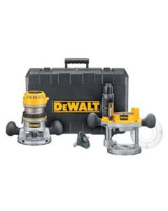 DWTDW618PK image(0) - DeWalt 2-1/4 HP (Maximum Motor HP) EVS Fixed Base / Plunge Router Combo Kit W/ Soft Start