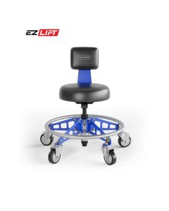 VYPRSM-B-BL-EZ image(0) - Vyper Industrial 400 lb Capacity Robust Steel Max Ez-Lift Shop Chair - Black/Blue