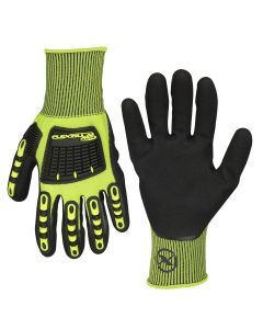 Legacy Manufacturing Flexzilla® Pro Impact Sandy Nitrile Dip Gloves, Black/ZillaGreen™, XL