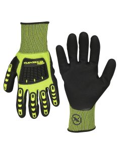 LEGGC161PL image(0) - Legacy Manufacturing Flexzilla® Pro Impact Sandy Nitrile Dip Gloves, Black/ZillaGreen™, L