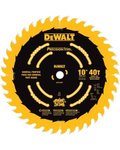 DWTDW7140PT image(0) - DEWALT 10-Inch Miter / Table Saw Blade, Atb, Ripping And Crosscutting, 5/8-Inch Arbor, Tough Coat, 40-Tooth