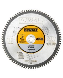 DWTDW7665 image(0) - DEWALT 10In 80T Alum Thin Plt Mtl Cut 5/8In Arb