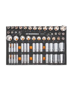 KDTGWMSSKT12SAE image(0) - GEARWRENCH 60 Piece 1/2" Drive Master SAE Socket Set in Foam Storage Tray
