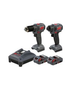 IRTIQV20-2D2 image(0) - Ingersoll Rand 20V Cordless Combo Tool Kit, D3141 1/2 Inch Compact Drill, D3411 1/4 Inch Screwdriver