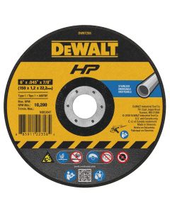 DWTDW8725S image(0) - DEWALT Cfree Thin Cutoff Wheel, 6-Inch X .045-Inchx 7/8-Inch