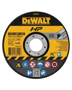 DWTDW8062A image(0) - DEWALT 4-1/2 In x .045 in Aluminum Oxide Abrasive Chop / Cut-Off Blade with 7/8 in Arbor For Metal Cutting (1 Pack)